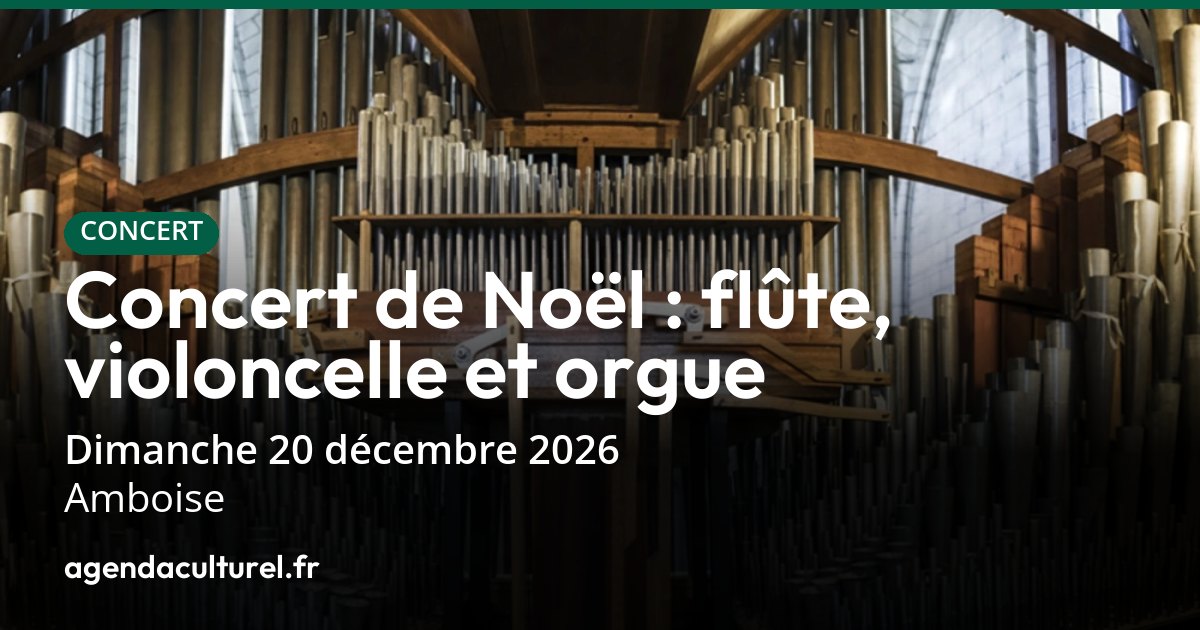 Concert de Noël : flûte, violoncelle et orgue à Amboise le 20/12/2026