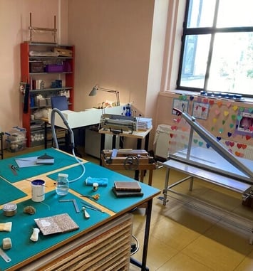 Visite de l'atelier de reliure