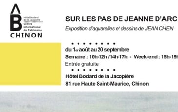 Exposition d'aquarelles Jean Chen à Chinon du 19 au 20 septembre 2026