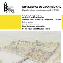 Sur les pas de Jeanne d'Arc, exposition d'aquarelles et dessins de Jean Chen