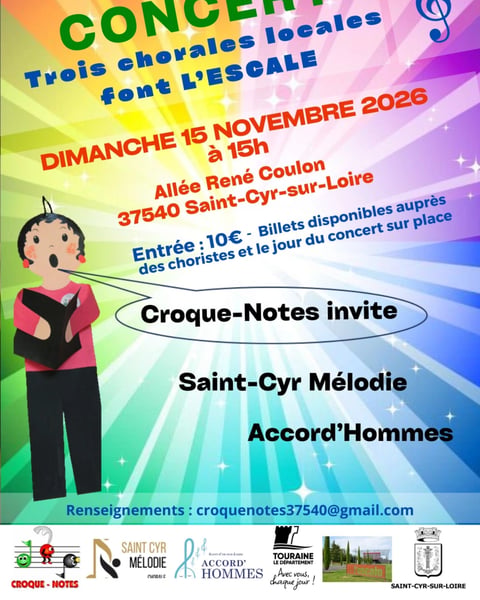 Concert des chorales Croque-Notes, Saint-Cyr Mélodie et Accord'hommes